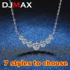 Colares DJMAX 1.7CT Todo colar de moissanita para mulheres Sorriso Princesas Sparkling Diamond S925 Sterling Silver Pt950 Gra
