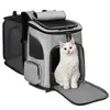 Pet Supplies Out Puppy Backpack Expandable Pet Bag Large Capacity Breathable Portable Cat Backpack Foldable Dog Bag 240420