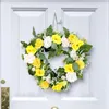 Decorative Flowers Wreath Foam Ring Advent Wealth Idyllic Heart Shaped Floral Rose Artificial Garland Door For Home Wedding