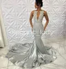 Ivy Silver Diamond Long Mermaid Prom Ceremony Party Dresses For Black Girl 2024 Luxury Crystal Eveing Birthday Gala Gown