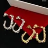 Nieuwe ontworpen vrouwen bengelen oorbellen schedel ruby asymmetrie messing 18k gouden platen dames oorrangstuds designer sieraden me1 --043189