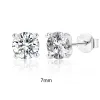 Earrings CANNER 0.51.2 Carat D Color Moissanite Ear Stud Earrings For Women 925 Sterling Silver Sparkling Piercing Earring Fine Jewelry