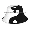 Bérets yin yang masque minimal masque chapeau de seau capot de soleil porter la mode pêcheur extérieur pliable noir et blanc