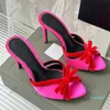 Дизайнерские высокие каблуки женские туфли обувь бренд тапок Slipper Bow Fashion Elegant Женская мода дома вечеринка свадебная обувь белая черная