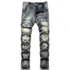 Elastic Jeans, Men's Trend Slim Fit, Spring and Autumn Motorcycle Riding Pants, Trendy Brand Workwear Pants, Men's