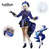 Costumi anime Furina Game Cosplay Game Genshinimpact Furina Cosplay Come Focrs Water God Party Come Wig Hat Scarpe set completo Y240422
