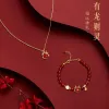 Brins Dragon Année rouge ma corde rouge année de naissance Taisui Bracelet Collier zodiaque Collier d'anniversaire Amulette de style chinois