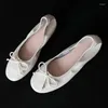 Chaussures décontractées de la mode printemps glisser sur les dames talons bas pains taille 34-39 Femmes ballet divisé en cuir doux bateau femelle