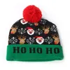 Trendy Winter Knitted Beanie Hats For Adult Kids Colorful Cute Cartoon Santa Claus Hat LED Shining Hats New Year Christmas Gift HCS198