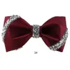 bow tie for men pure color wine ceremony the groom hosted satin flower 240412