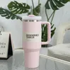 US Stock Neon Colors Pink Parade H2.0 40oz Stainless Steel Tumblers Cups with Silicone handle Lid And Straw Travel Car mugs Keep Drinking Cold Milk Tea Water Bottles