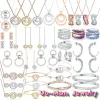 Strands xfu 2024 Original Fine Jewellery Set Classic Charm Women's Ring Earrings Necklace Bracelet Party Gift Band Logo