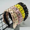 Hoofdband Fashion Fabric Hair Bands met Rahinestones Women Wide Hoop Accessoires Drop leveringsproducten Tools Dh2FM