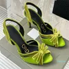 Designer High Heels Sapatos de vestuário feminino Brand Slipper Bow Fashion Fashion