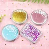 1pc Shiny Quicksand Makeup Mirror Cute Double Sided Pocket Mirror Girls Outdoor Portable Foldable Mirror Creative Small Gift