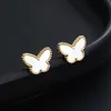 Designer Brand Fashion Van Natural White Fritillaria Boucles d'oreilles papillon