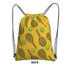 Shopping Bags Reversible Sports Tennis Player Drawstring Backpack With Zipper Pocket Gym Sackpack Tennis-Ball Equipment String