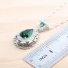 Bracelets Wedding Silver 925 Green Zircon Jewelry Sets For Women Bridal Earrings Rings Pendant Necklace Stone Bracelets Set