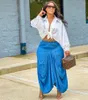Skirts Blue Long Skirt Spring Women Summer Autumn Stretch Vintage Loose Maxi Club E-girl Streetwear Y2k Irregular