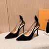 Dress Shoes Nice Summer Solid Color Black Sandals Sexy Shallow Ears Pointed Stiletto Professional High-heeled Women