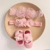 Hair Accessories 3Pcs/Set Lace Flower Baby Girl Headband Socks Set Crown Bows Born Band Floor Po Props For