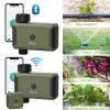 Kontroll Diivoo WiFi/Bluetooth Water Timer, Outdoor Garden Programmerbar Smart Sprinkler Irrigation Timer med regnfördröjning Manuell vattning