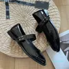 Designer balettlägenheter i kombination med svartvitt lapptäcke läder anti slip ärmlös rund tå klassiska kvinnors formella skor