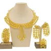 Pendanthalsband Syhol Ladies Jewelry Set 24k Gold Plated Original Dress Luxury Necklace Earrings Wedding Banket Dubai Gold Jewelry 240419