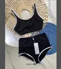 France beach Black two-piece swimsuit for women designer swimwear bikini womens swimwear bathing suit sexy womans Whole letter bikinis