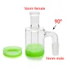 Prezzo di fabbrica Mini vetro catcher di cenere con barattolo di olio di cera in silicone da 10 ml da 14 mm-14 mm per fumare bong di vetro bongs spedizione gratuita ll