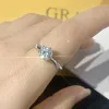 Ringe GRA zertifiziert 0.53ct Moissanit Ring für Frauen und Farbe VVS1 Lab