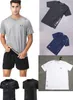 Merk gym snel drogende kleding voor heren zomer losse korte mouwen yoga t-shirts sportkleding ademende t-shirt tracksuit sweat ticking fitness casual shorts