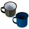 Tazas 2 pcs tazas de esmalte de color beber tazas de agua de vidrio tazas de té creativa decoración de viajes cerveza
