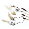 Case 1pc Toys Feather Toys Kitten Funny Colorful Cat Wand Toys Wood Cat Gat Toys Stick Interactive Pet Cat Forniture