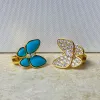 Ohrringe Urlaub beliebte Marke Populär Schmuck Frauen Blau Schmetterling Ohrringe Asymmetrische Design Europäischer exquisiter Partygeschenke Zugang