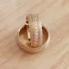 Anel de casamento dele e dela para casais, 8mm Men Women Marriage Alliance Dubai Gold Color Emery Jóias Big USA Tamanho 14 15