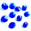 Chandelier Crystal Wholesale Price 500pcs/lot 14mm Octagon Beads Blue Color In 2 Holes Glass Stones For Garlands Strands