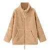 Women's Jackets Bomber Jacket Autumn Teddy Fluffy Wool & Blends Coats Turtleneck Long Sleeve Top Women Clothing Arrivals