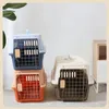 Dog Carrier Pet Flight Box Fence Type Cat Bag Cage Portable Out Going Space Large And Small Checked Air Transport