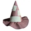 Bérets Burlap Witch Hat for Halloween Decorations Masquerade Cosplay Costume Wholesale