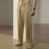 Pantalon de lin d'imitation décontractée pour hommes pour magasin officiel lâche et long ropa hombre pantalones