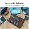 Retro 100% Nubuck Leather Tie Organizer Box Cuff Links Case Ties Holder For Travel Clothes Rack Closet Storage Tie Storage Shelf 240419