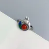 Cluster Anneaux 925 Silver Silver Southern Red Agate Shape Ring Femme Retro Simple ou ouverture Animal ajusté Bijoux Animal JZ113