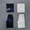 Mens Trapstar Tracksuits 교차 국경 외국 무역 트랩 스타 수건 자수 간단한 편지 짧은 슬리브 자수 티셔츠 반바지 세트 캐주얼 다목적 스타일