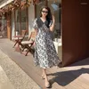 Party Dresses Elegance And Intellectual French Doll Brought The Is Korean Versionedition Of Tall Waist Summer Printing Senior Skirt