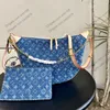 24ss damskie luksusowe projektanci TOBES BORA Pętla dżinsowa skórzana torebki poduszka szuda crossbody torebka torebka torebka 38 cm