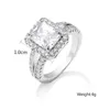 Cluster ringen Uilz Classic Square Zirconia voor vrouwen bruiloft sieraden mode zilveren kleur ring engagement accessoires