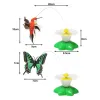 Tysys Butterfly Interactive Cat Toy z obrotowym 360 stopni Flying Bird Bee Butterfly i baza kwiatowa zwiastun dla zwierząt domowych