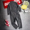 Jeans overalls mannen denim jumpsuits lange mouwen raapje multi pocket katoen losse straat cowboybroek blauwe zwarte broek 240409