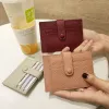 Holders Snap button closure Mini slim Genuine Cow Leather Bank Business Id Card Holder Wallet Case For women men Multi card Mini Wallet